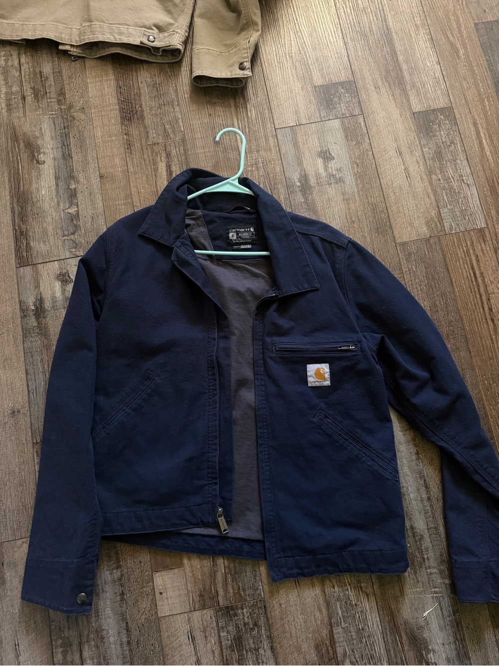 Carhartt Navy Canvas Zip-Front Shirt Jacket